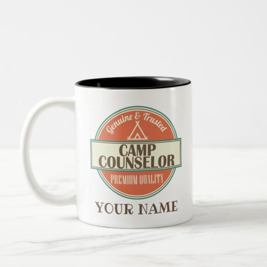 Camp Counselor Personalisiert Zweifarbige Tasse (Links)