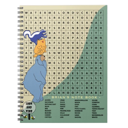 Camp Crossword Designed Cover Personalize Notizblock (Vorderseite)