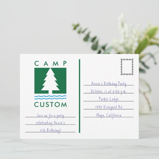 Camp Custom Einladung (Stehend Vorderseite)