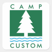 Camp Custom Quadratischer Aufkleber (Vorderseite)