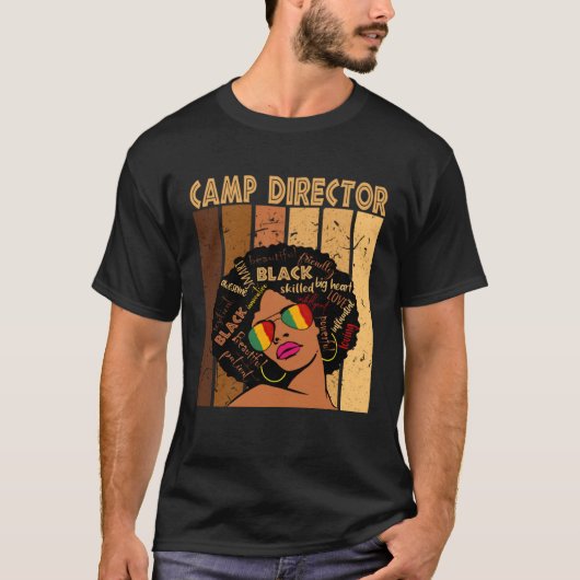Camp Director Afro African American Black History T-Shirt (Vorderseite)