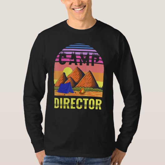 Camp Director Sunset Summer Camping Campground Lea T-Shirt (Vorderseite)
