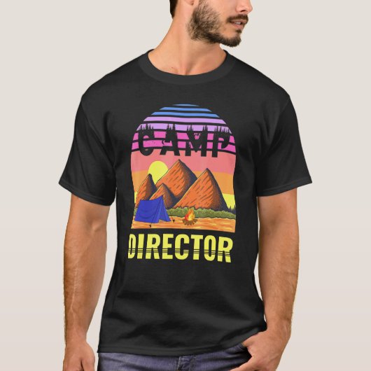 Camp Director Sunset Summer Camping Campground Lea T-Shirt (Vorderseite)