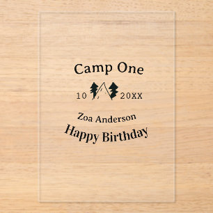 Camp einen glücklichen Geburtstag Name Datum Campi Acryleinladungen