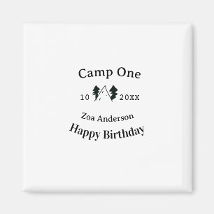 Camp einen glücklichen Geburtstag Name Datum Campi Magnet