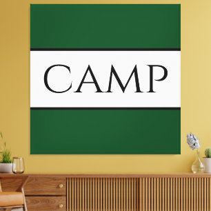 CAMP Fett farbenfrohe dunkelgrüne Streifen Text Leinwanddruck