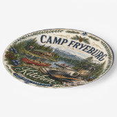 Camp Fryeburg Maine Rustikale Melaminplatte Pappteller (Schrägansicht)
