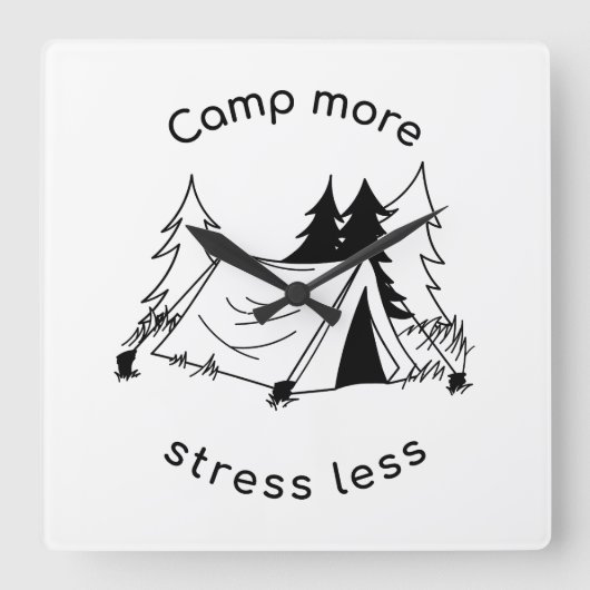 Camp für mehr Stress weniger Wall Uhr (Vorderseite)