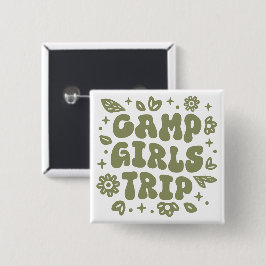 Camp Girls Ausflug Scout Camping Button