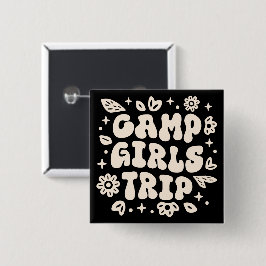 Camp Girls verreisen Retro-Vintage Ästhetik Button