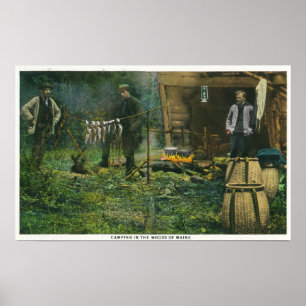 Camp Ground Scene von Men Camping in Maine Poster