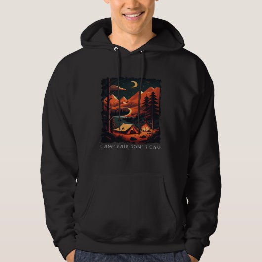 Camp Hair Don Care retro camping Hoodie (Vorderseite)