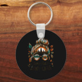 Camp Hair Don't Care Messy Bun Funny Camng Camper Schlüsselanhänger (Vorderseite)