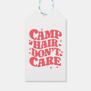 Camp Hair Don't Care Sommer Camping Mädchen Groovy Geschenkanhänger
