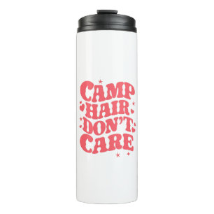 Camp Hair Don't Care Sommer Camping Mädchen Groovy Thermosbecher