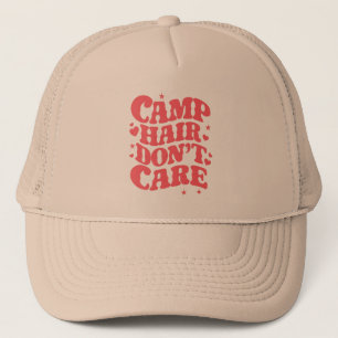 Camp Hair Don't Care Sommer Camping Mädchen Groovy Truckerkappe