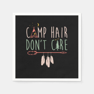 Camp Hair Funny Camping Outdoor Camper ist egal. Serviette