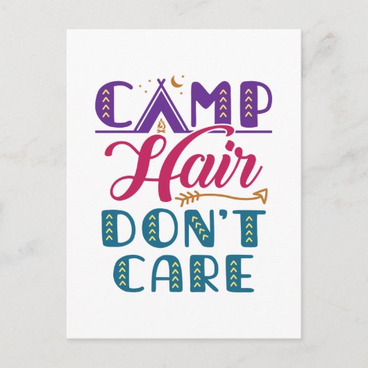 Camp Hair Keine Sorge Camper Camping Glamper Postkarte (Vorderseite)