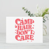 Camp Hair Keine Sorge Sommer Camping Girls Groovy Einladung (Stehend Vorderseite)