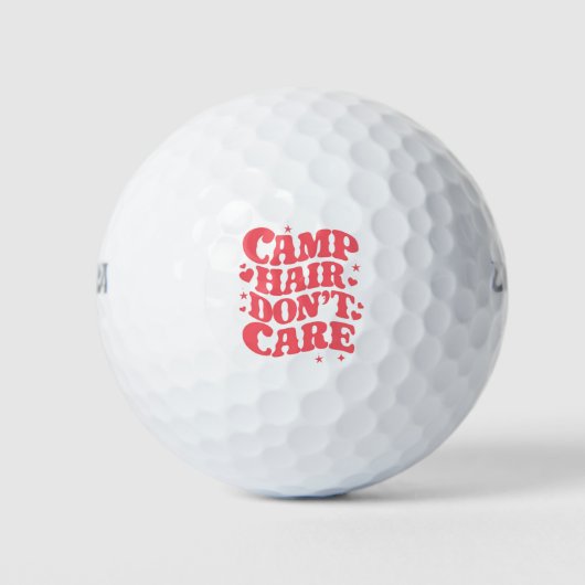 Camp Hair Keine Sorge Sommer Camping Girls Groovy Golfball (Vorderseite)
