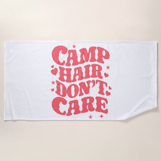 Camp Hair Keine Sorge Sommer Camping Girls Groovy Strandtuch (Vorderseite)