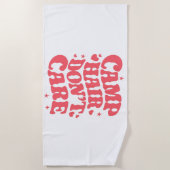 Camp Hair Keine Sorge Sommer Camping Girls Groovy Strandtuch (Vorderseite)