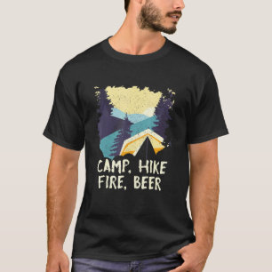 Camp Hike Fire Bier Camping WanderCamper Hiker Dr. T-Shirt