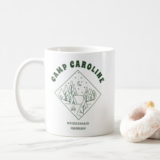 Camp Junggeselinnen-Abschied Bridesmaid Custom Kaffeetasse (Mit Donut)