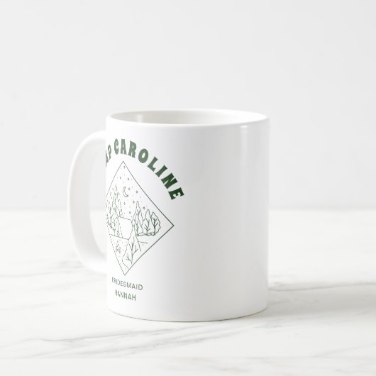 Camp Junggeselinnen-Abschied Bridesmaid Custom Kaffeetasse (Vorderseite Links)
