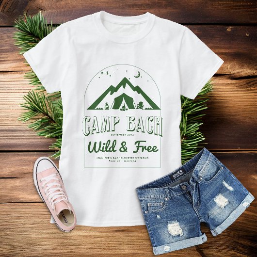 Camp Junggeselinnen-Abschied Bridesmaier Gift Gree T-Shirt