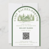 Camp Junggeselinnen-Abschied Camping Weekend Green Einladung (Vorderseite)