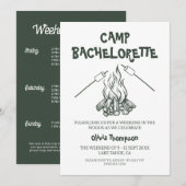 Camp-Junggeselinnen-Abschied Einladung (Vorne/Hinten)