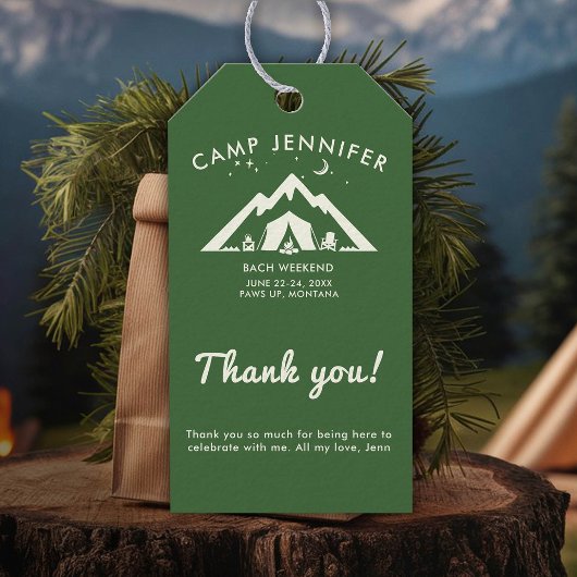 Camp Junggeselinnen-Abschied Forest Green Camping Geschenkanhänger