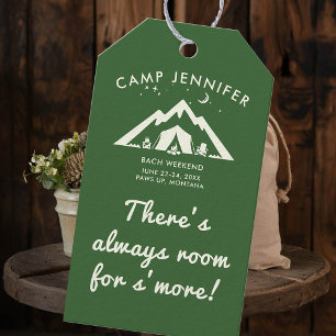 Camp Junggeselinnen-Abschied Forest Green S'more Geschenkanhänger