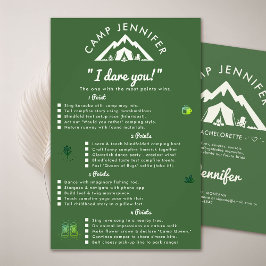 Camp Junggeselinnen-Abschied Game Dare Forest Gree Flyer