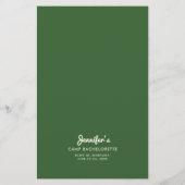 Camp Junggeselinnen-Abschied Game, der ihr Grün ke Flyer (Hinten)