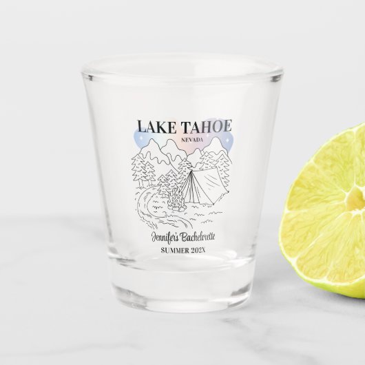 Camp Junggeselinnen-Abschied Girls Trip Camping Cu Schnapsglas (Vorderseite)