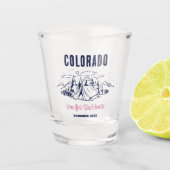 Camp Junggeselinnen-Abschied Girls Trip Custom Cam Schnapsglas (Vorderseite)