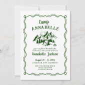 Camp Junggeselinnen-Abschied Girls Wochenende Einladung (Vorderseite)