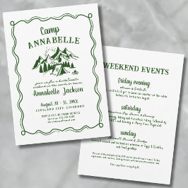 Camp Junggeselinnen-Abschied Girls Wochenende Einladung