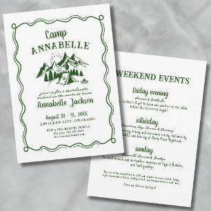 Camp Junggeselinnen-Abschied Girls Wochenende Einladung