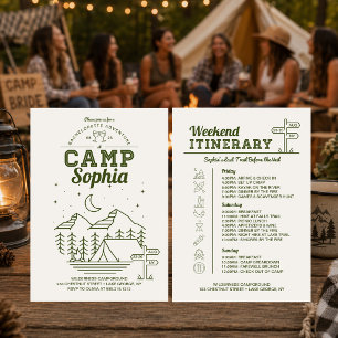 Camp Junggeselinnen-Abschied Itinerary Camping Einladung