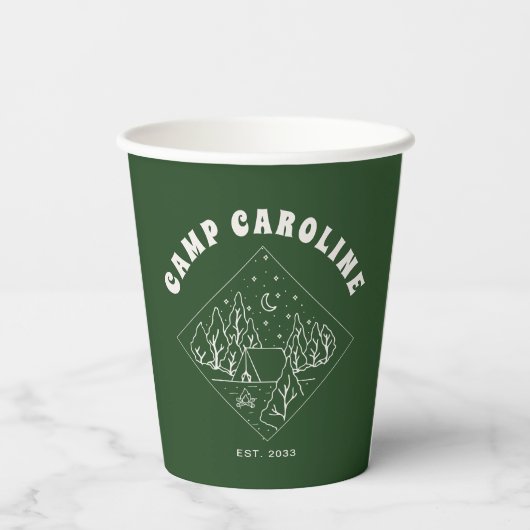 Camp-Junggeselinnen-Abschied Pappbecher (Rückseite)
