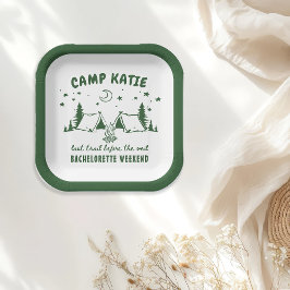 Camp-Junggeselinnen-Abschied Pappteller