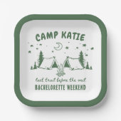 Camp-Junggeselinnen-Abschied Pappteller (Vorderseite)