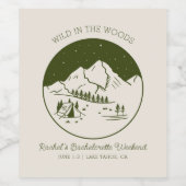 Camp Junggeselinnen-Abschied Personalisiert Weinetikett (Einzelnes Label)