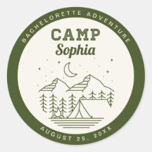 Camp Junggeselinnen-Abschied Runde Gunst Sticker