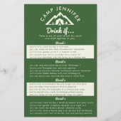 Camp-Junggeselinnen-Abschied-Spiel trinken, wenn F Flyer (Vorne)