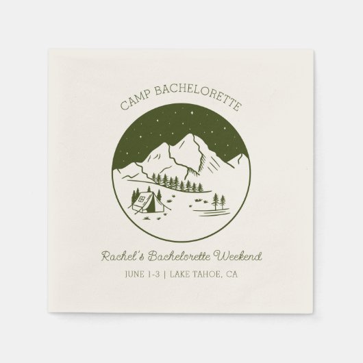 Camp Junggeselinnen-Abschied Theme Napkins Serviette (Vorderseite)
