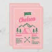 Camp Junggeselinnen-Abschied Weekend Einladung (Vorne/Hinten)